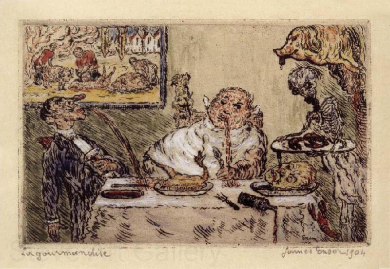 James Ensor Gluttony Norge oil painting art